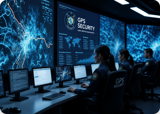 GPS Guardian dashboard showing live guard locations