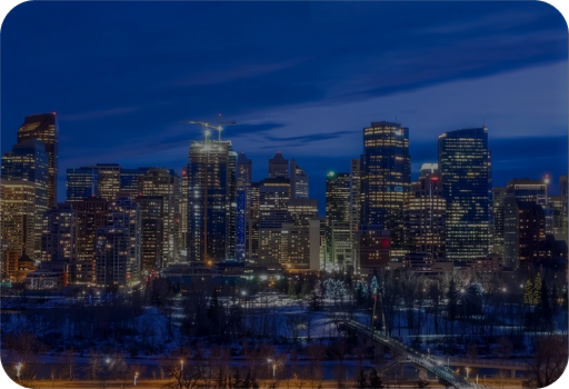 Calgary skyline at dusk