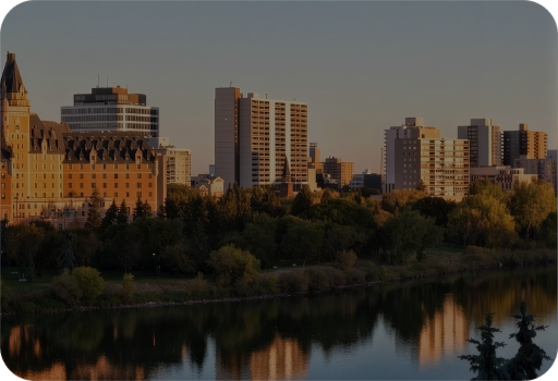 Saskatoon skyline along the river