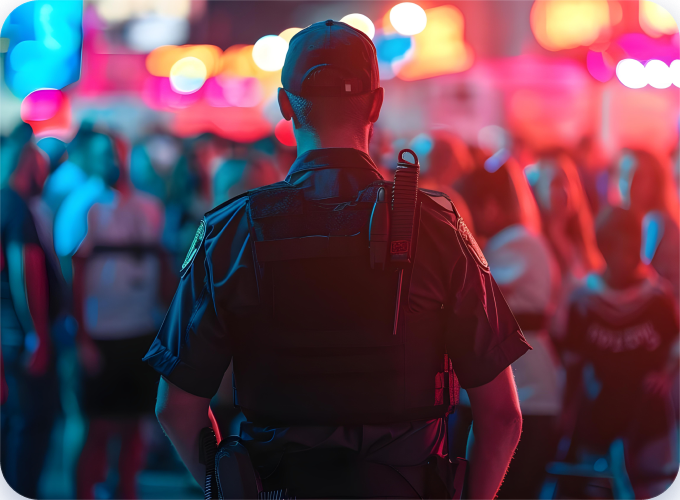 GPS Security event security officer managing a venue entrance