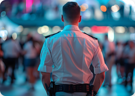 GPS Security officers managing crowd flow at an event