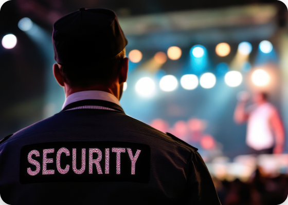 GPS Security event officer coordinating via radio