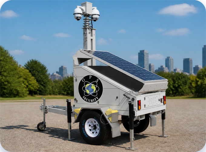 GPS Security solar-powered mobile surveillance trailer