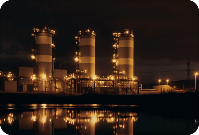 Security patrol vehicle at an oil and gas facility