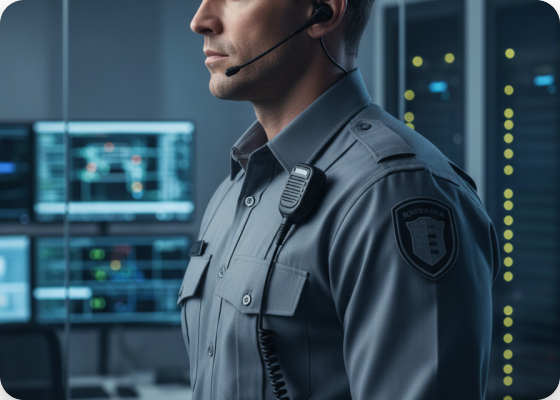 GPS Security static guard monitoring a secure facility